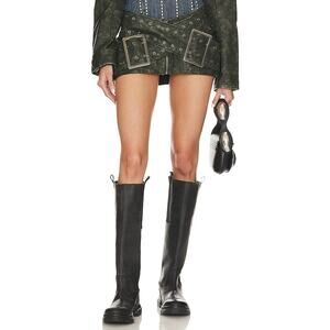 Jaded London 'Assassin' Green Polyurethane Micro Mini Skirt Size 6